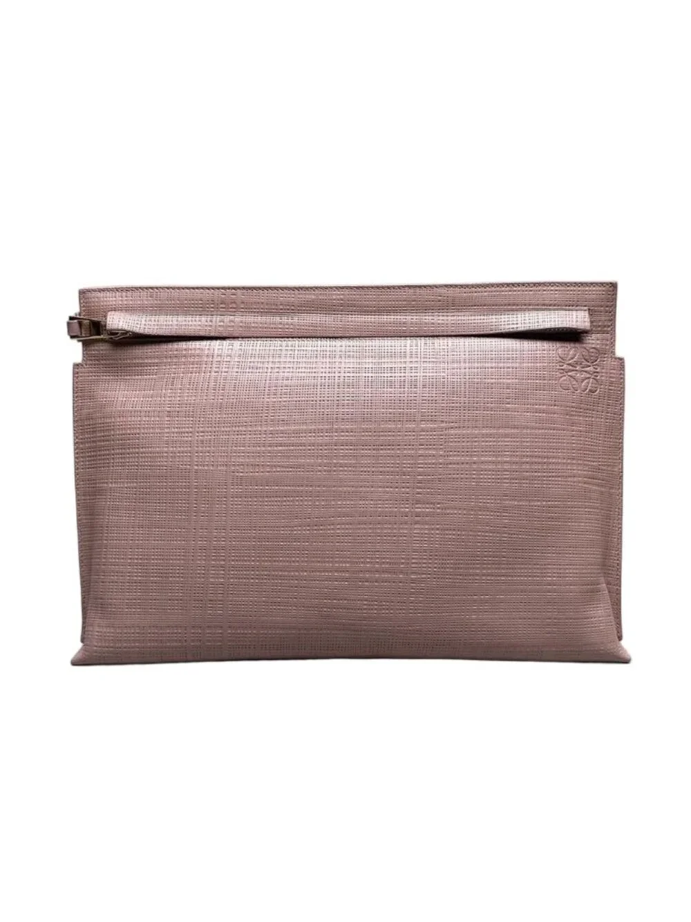 Loewe T Pouch Clutch Pink Beige Anagram